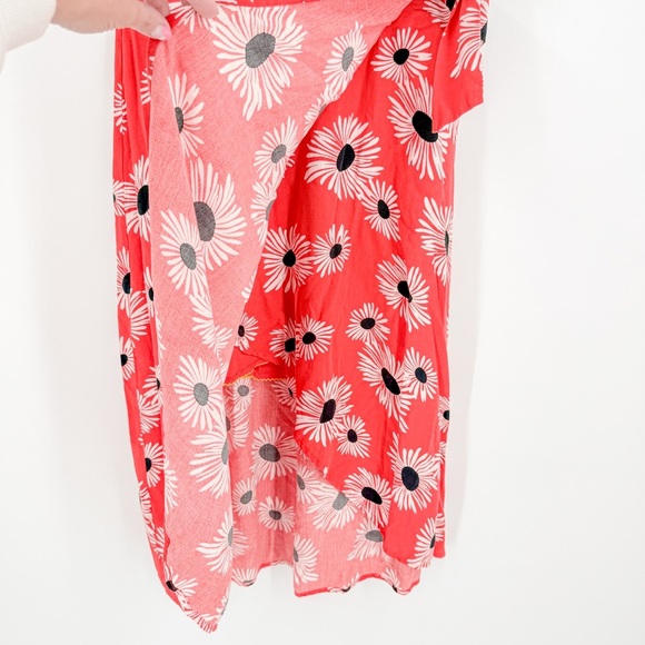 Anthropologie Red Asymmetrical Wrap Midi Skirt - Picture 4 of 10